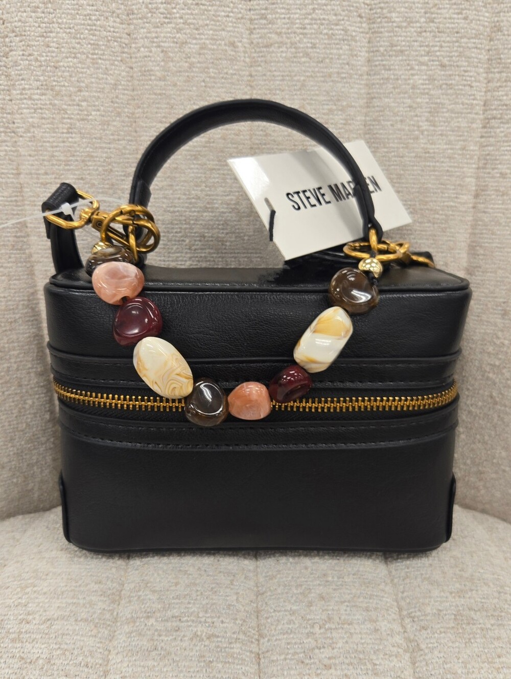 Steve Madden Vanity Handbag with Multicolor Bead Strap